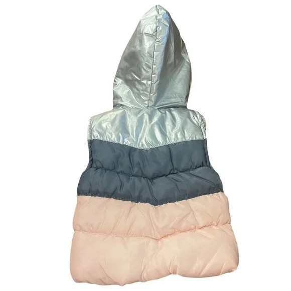 Little Lass Hooded Puffer Vest 6-9 Months - Picture 2 of 6